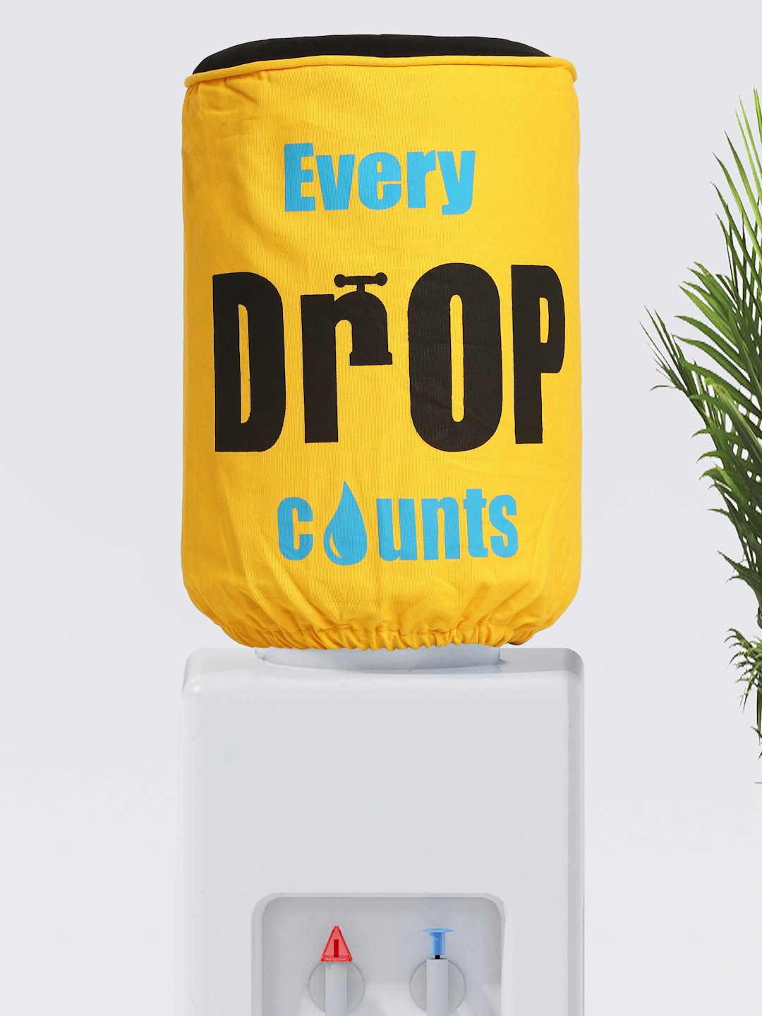 

SWAYAM Yellow & Black Printed Cotton Water Dispenser Cover