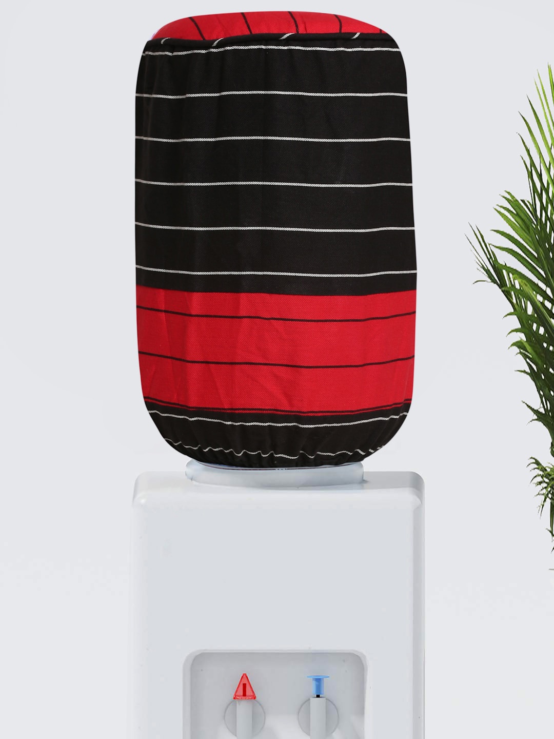 

SWAYAM Black & Red Striped Cotton Water Dispenser Cover