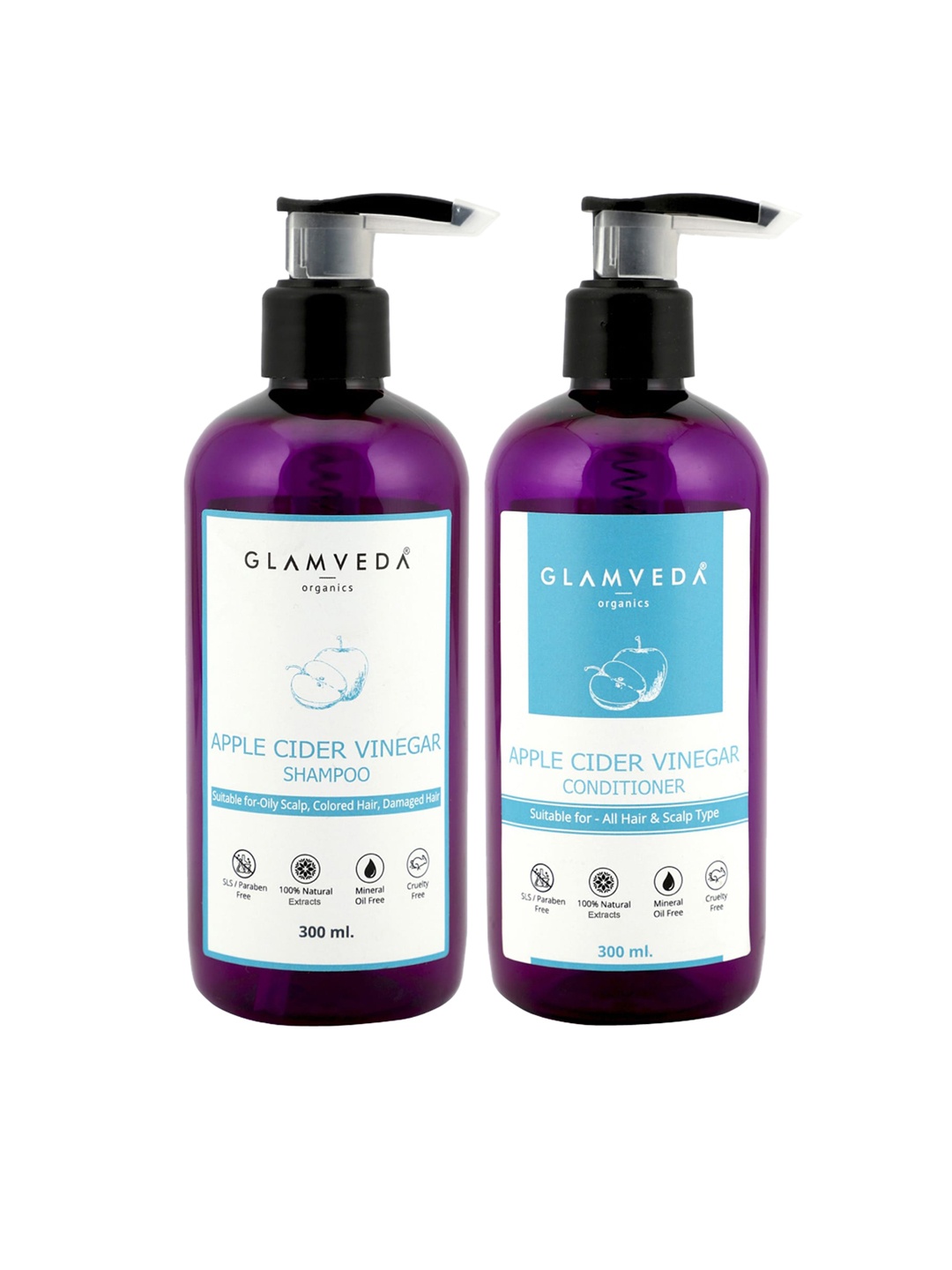

GLAMVEDA Apple Cider Vinegar Shampoo & Conditioner, Purple