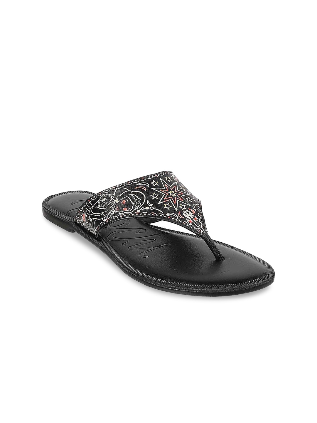 

Mochi Women Black Open Toe Flats