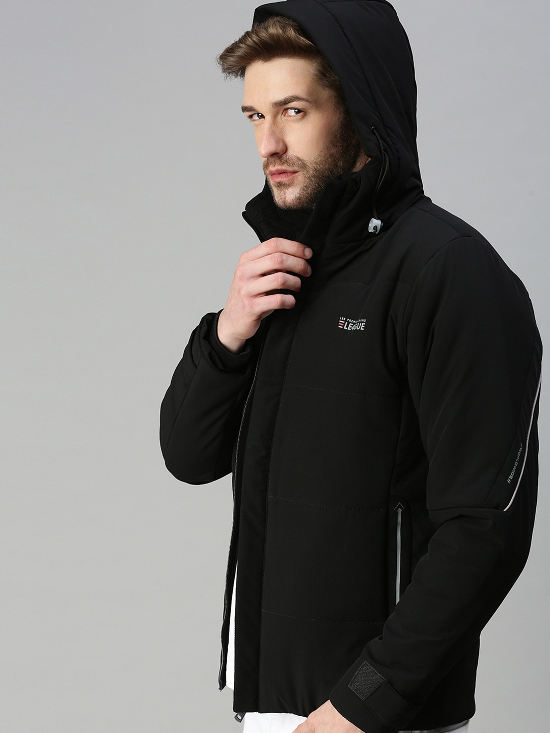 

SHOWOFF Men Black Lightweight Longline Sporty Jacket