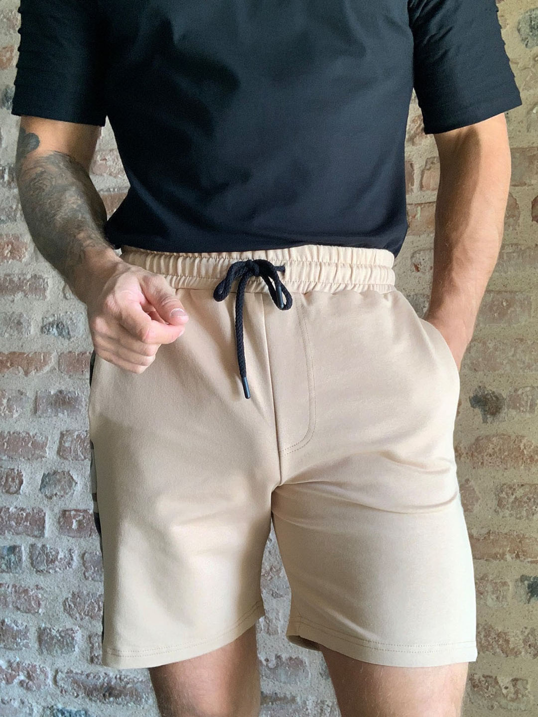 

Trendyol Men Beige & Green Camouflage Printed Cotton Shorts