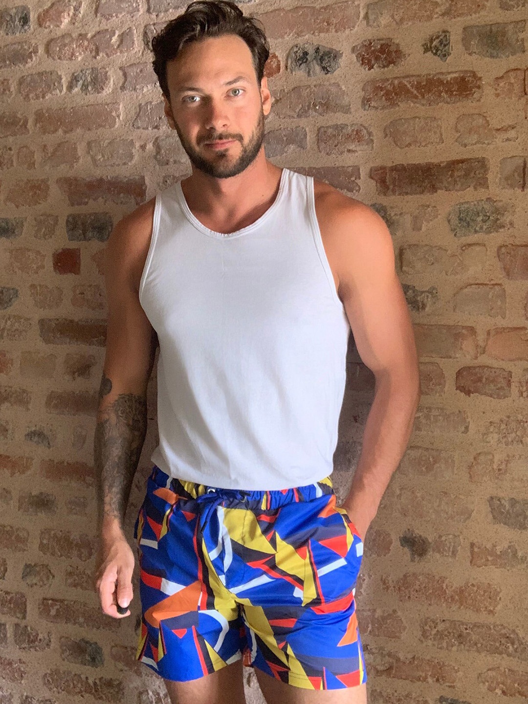 

Trendyol Men Blue Conversational Printed Lounge Shorts