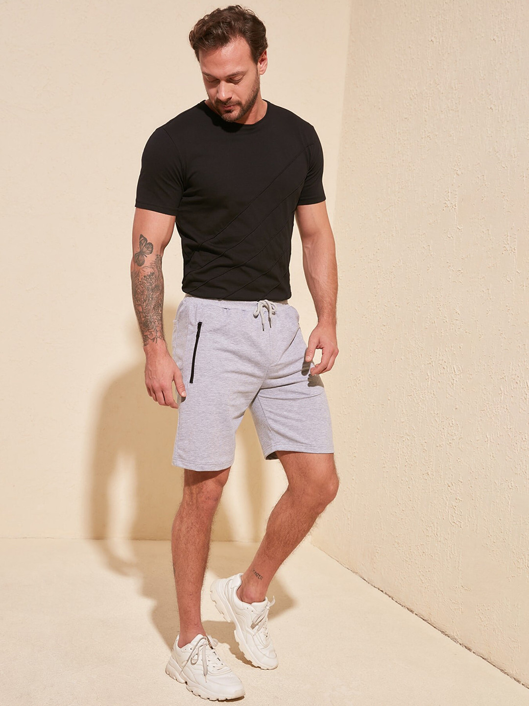 

Trendyol Men Grey Cotton Shorts