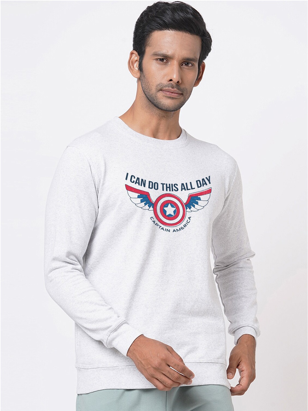 

Wear Your Opinion Men Off White Printed Sweatshirt