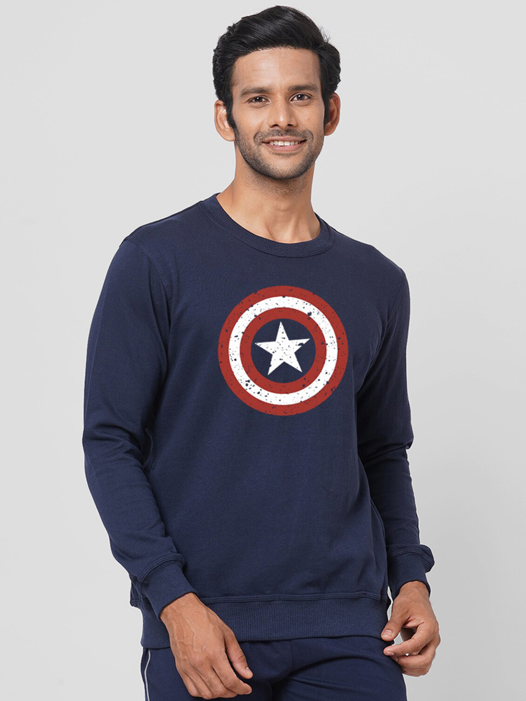 

Wear Your Opinion Men Blue Printed Sweatshirt