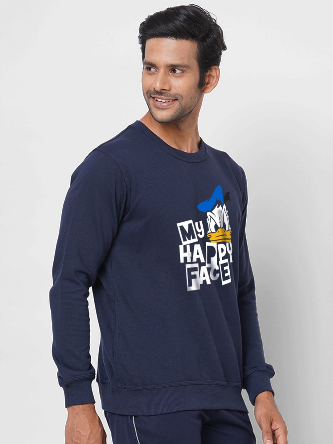 

Wear Your Opinion Men Blue Printed Sweatshirt