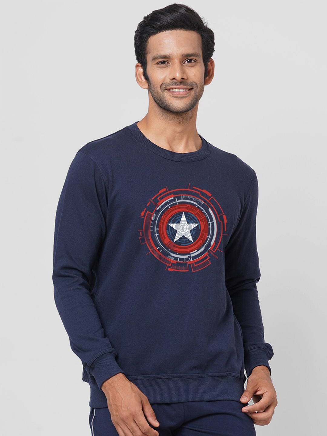 

Wear Your Opinion Men Blue Printed Sweatshirt