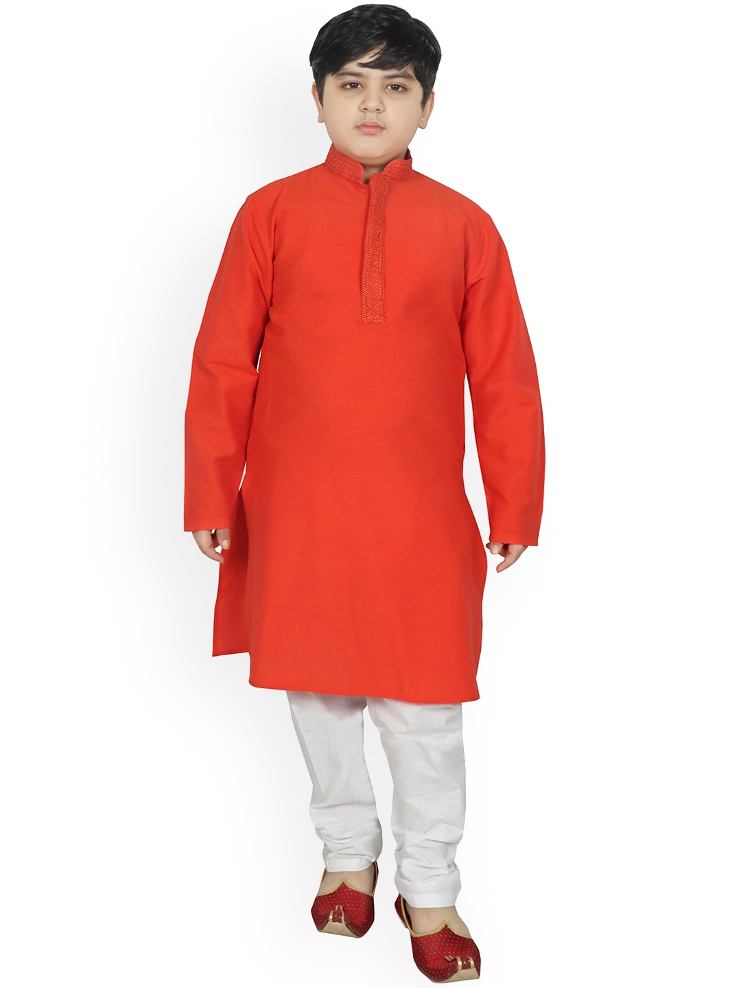 

SG YUVRAJ Boys Rust Kurta with Pyjamas