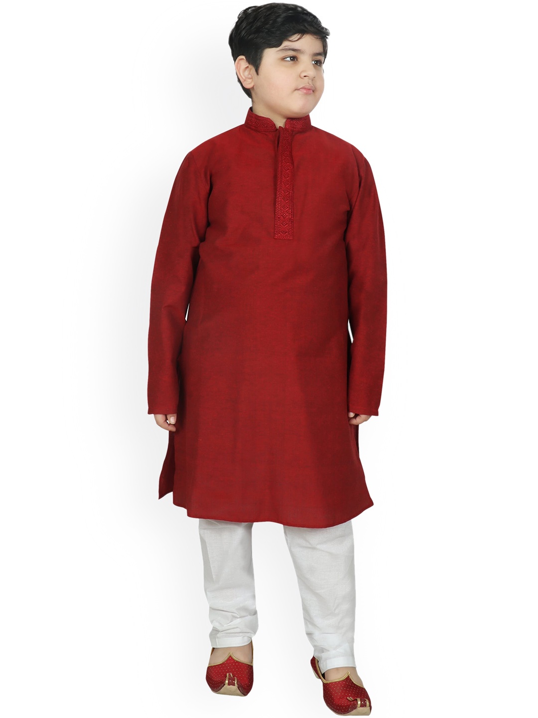 

SG YUVRAJ Boys Maroon Kurta with Churidar