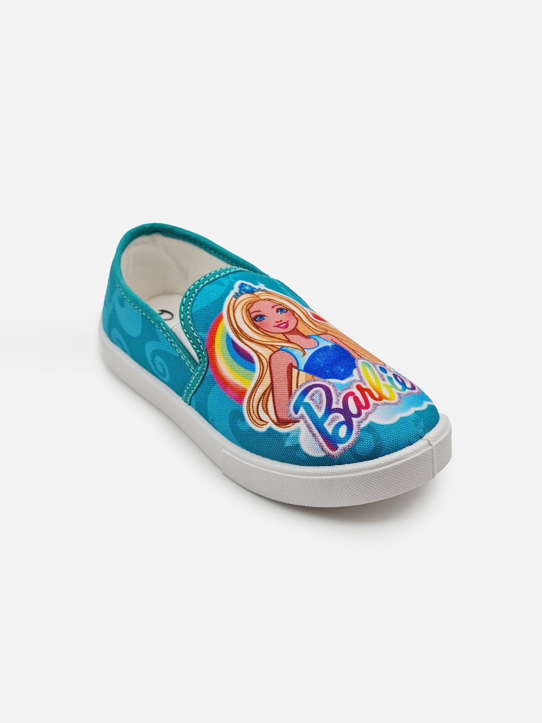 

Kids Ville Girls Green Barbie Printed Slip-On Sneakers