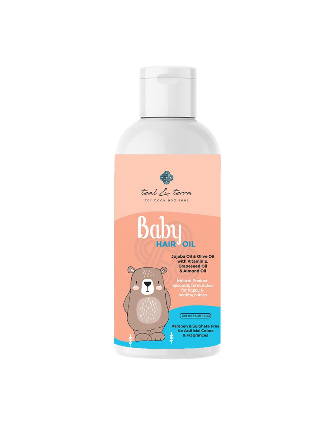 

teal & terra Baby Hair Oil with Jojoba & Almond Oil - 100 ml, Transparent