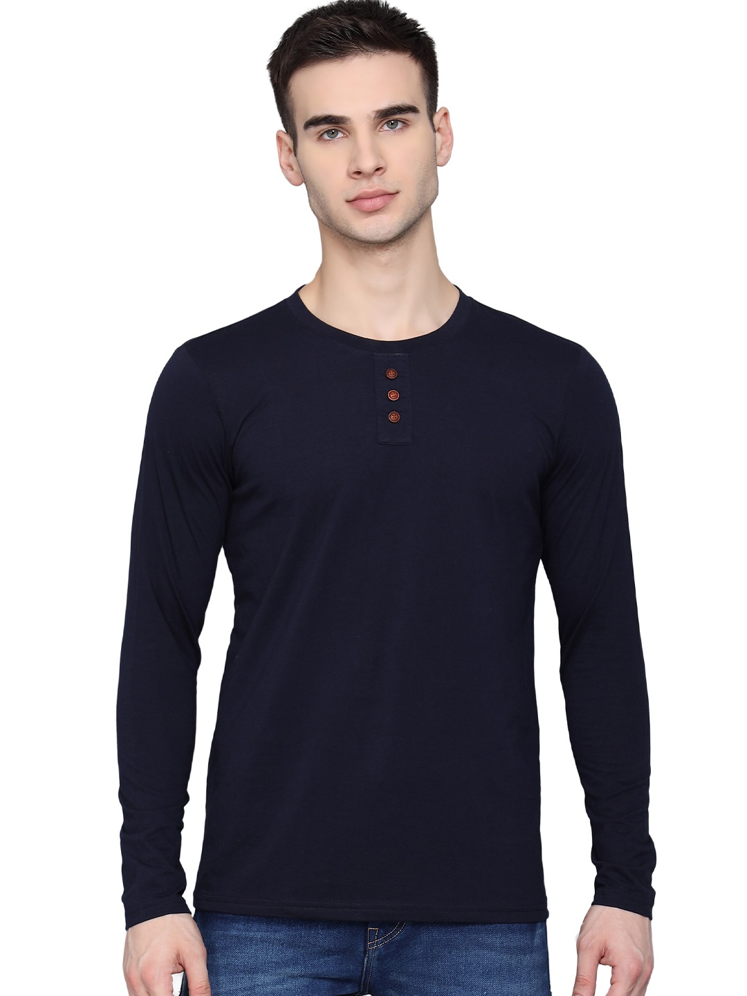 

PockMAN Men Blue Round Neck T-shirt