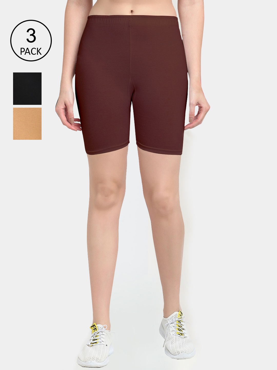 

GRACIT Women Black Biker Shorts