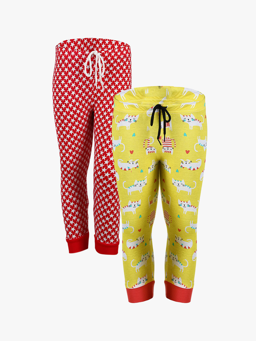 

SAVAGE Girls Pack of 2 Assorted Printed Cotton Joggers
