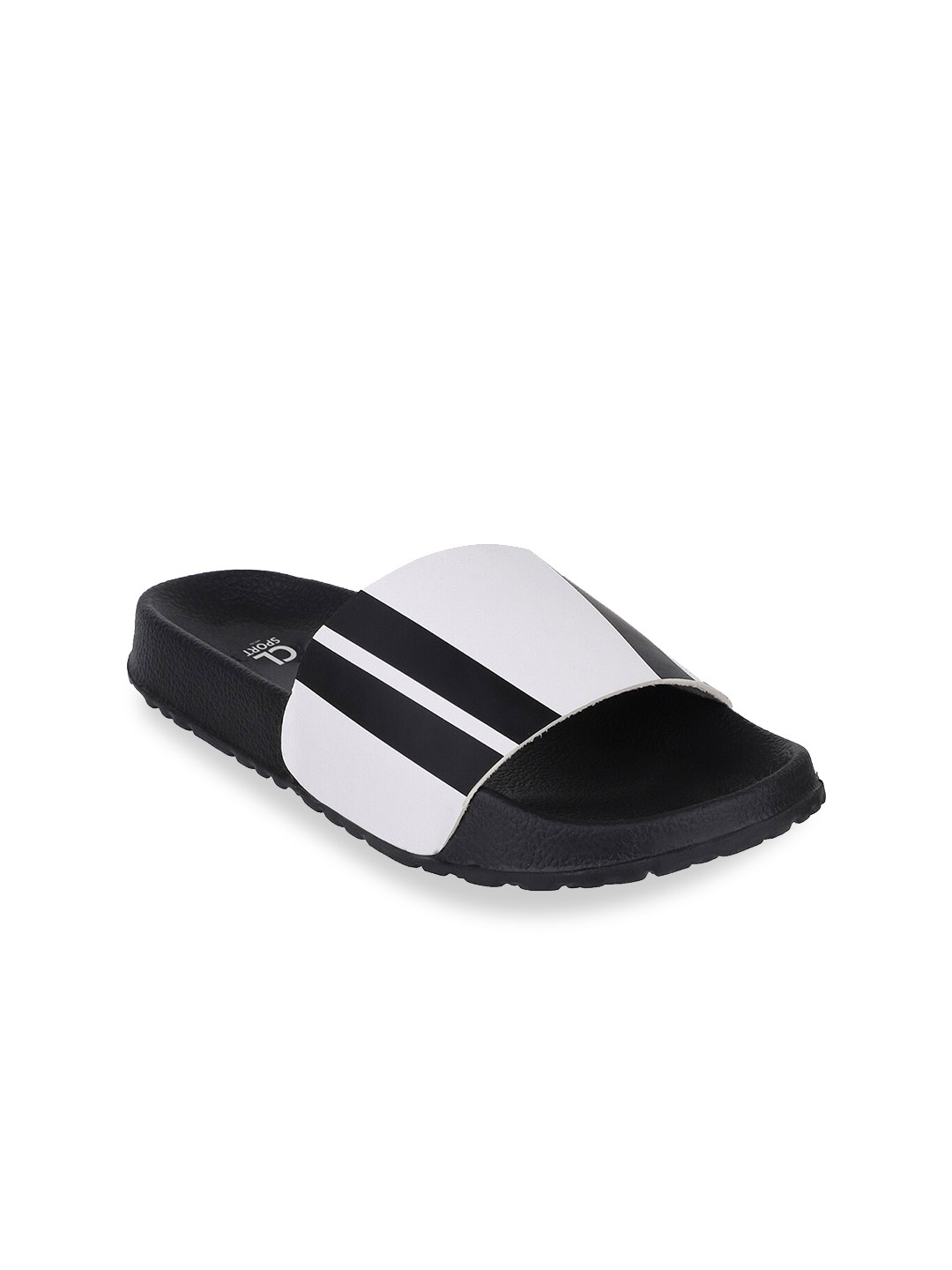 

Carlton London sports Women White & Black Striped Sliders