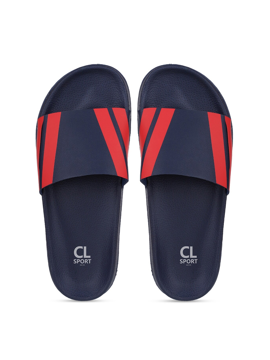 

Carlton London sports Women Navy Blue & Red Colourblocked Sliders