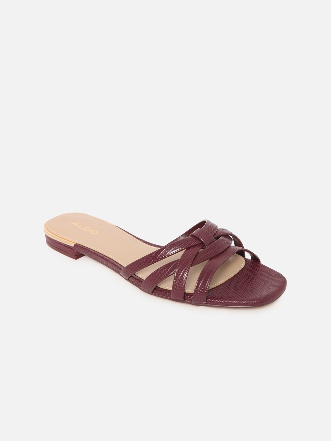 

ALDO Red Solid Kitten Mules