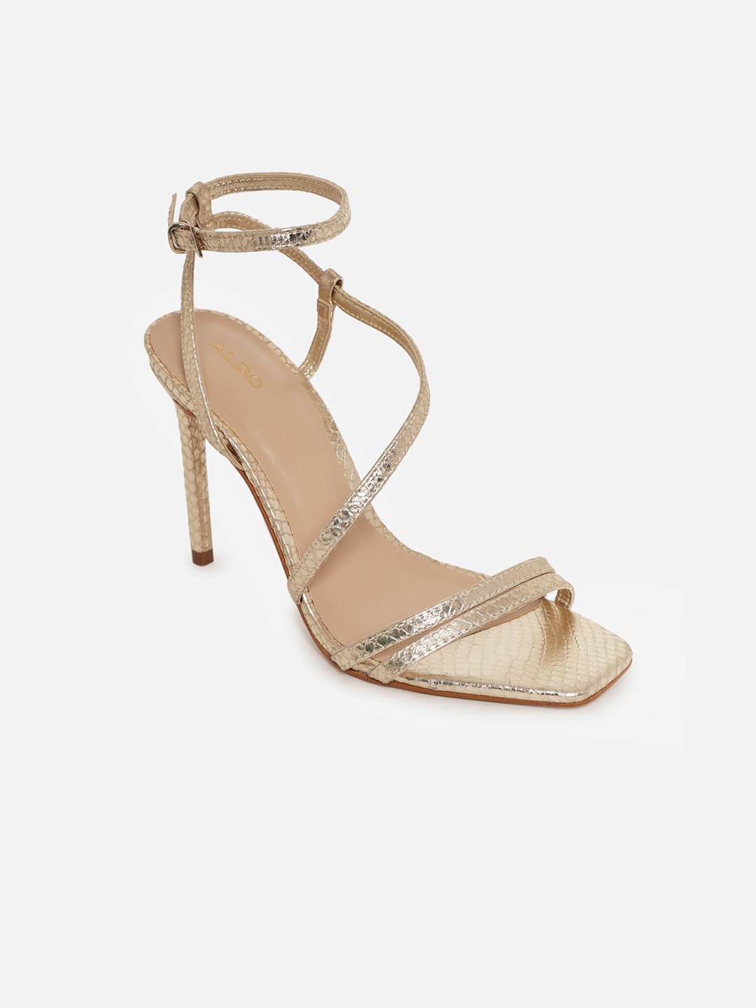 

ALDO Gold-Toned Leather Stilettos