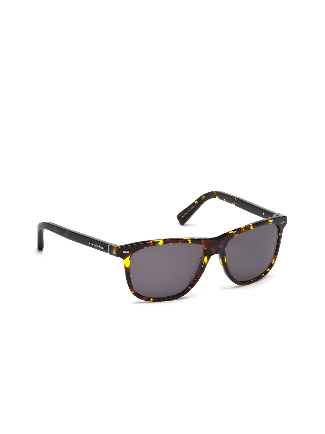

Ermenegildo Zegna Men Grey Lens & Brown Wayfarer Sunglasses with UV Protected Lens