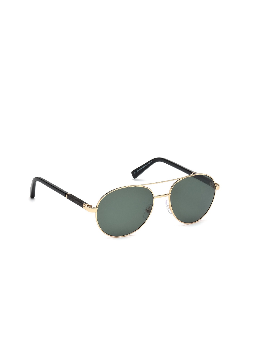 

Ermenegildo Zegna Men Green Lens & Gold-Toned Aviator Sunglasses with UV Protected Lens