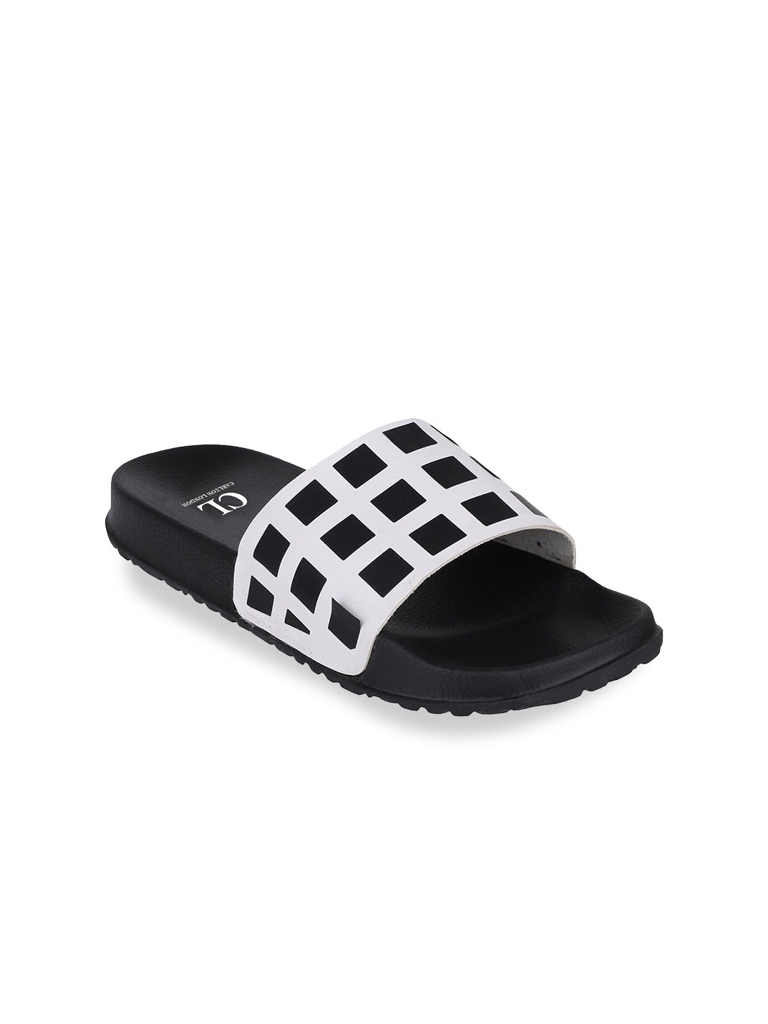 

Carlton London Men Black & White Printed Sliders