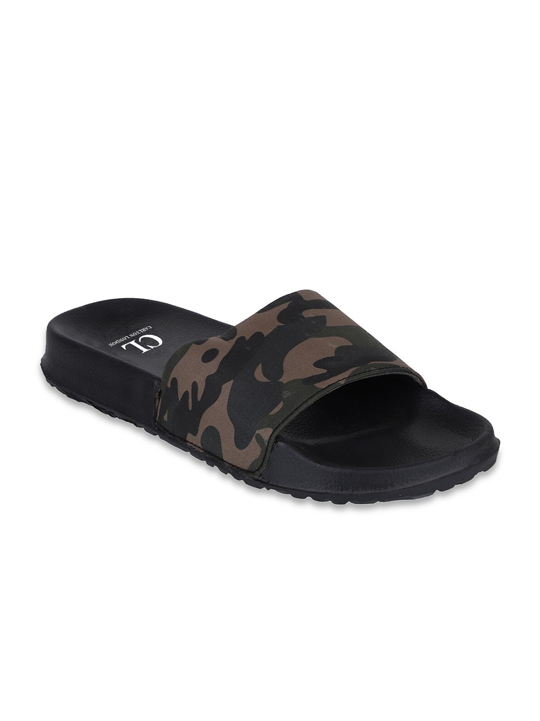 

Carlton London Men Black & Green Printed Sliders