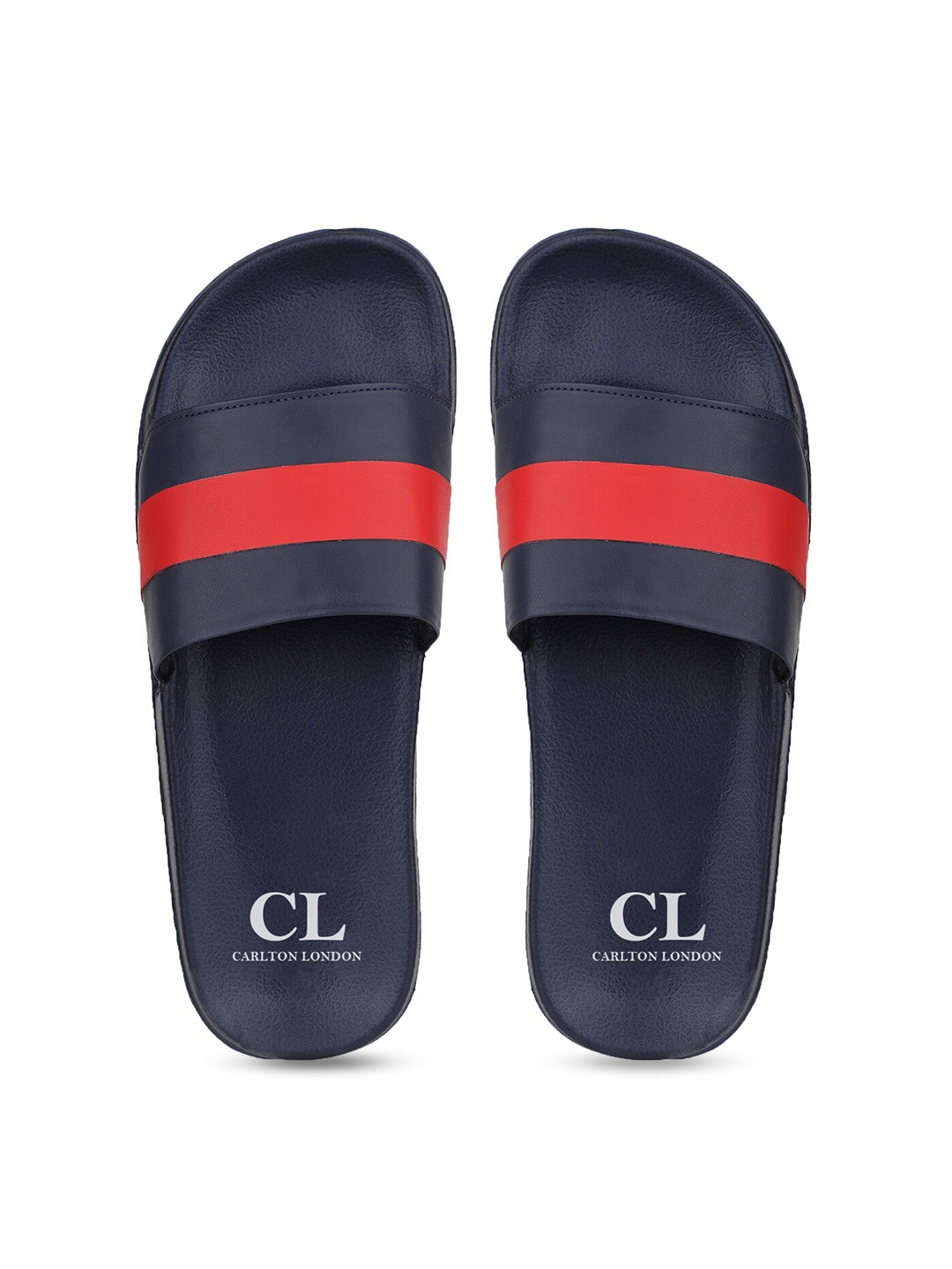 

Carlton London Men Navy Blue & Red Sliders