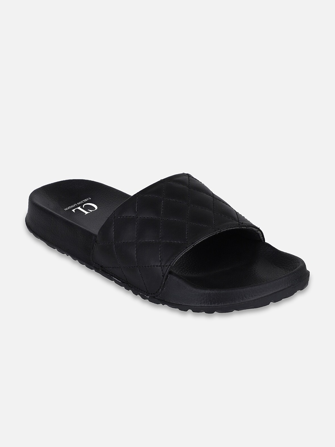 

Carlton London Men Black Textured Sliders