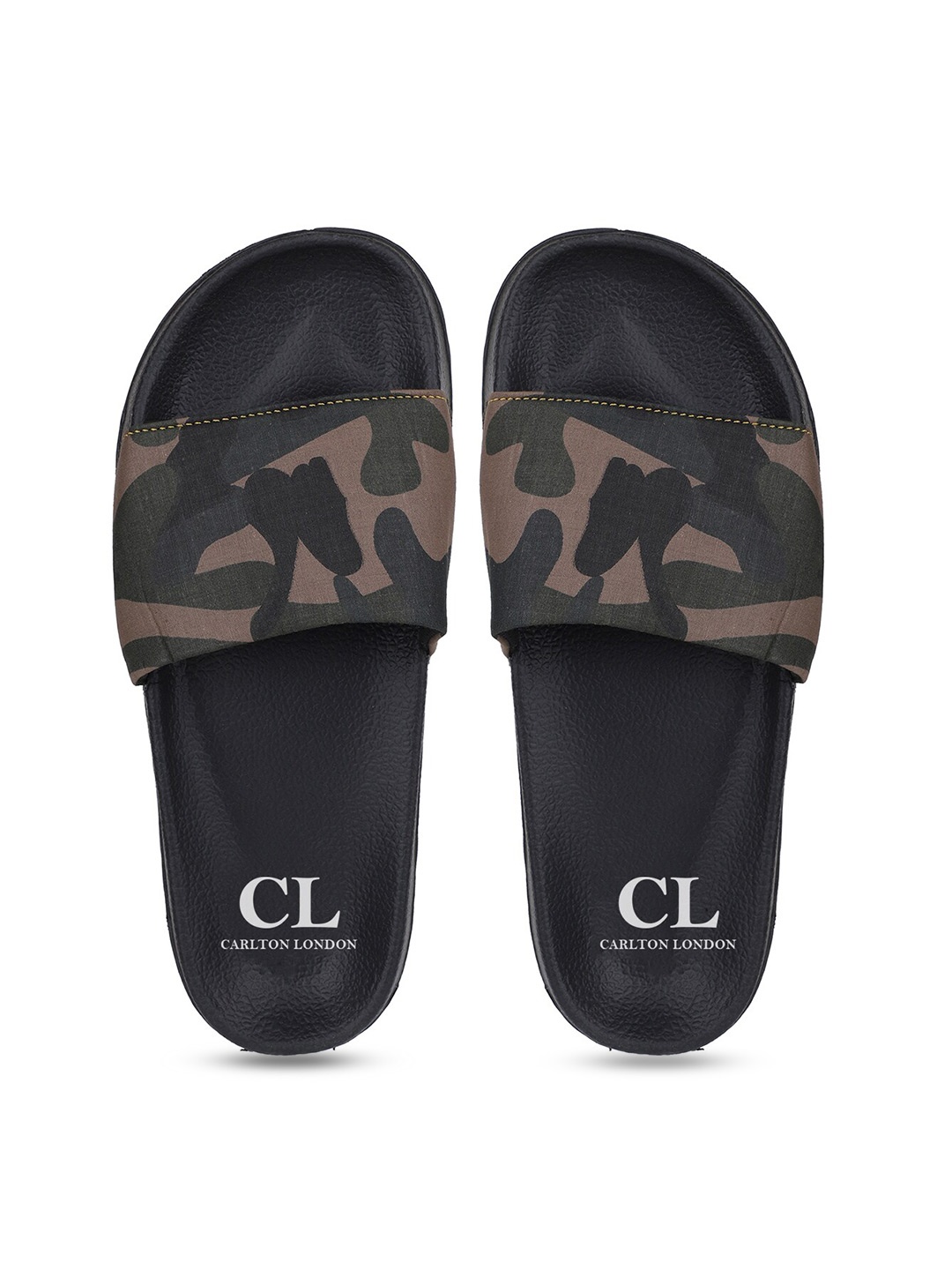 

Carlton London Men Black & Brown Printed Sliders