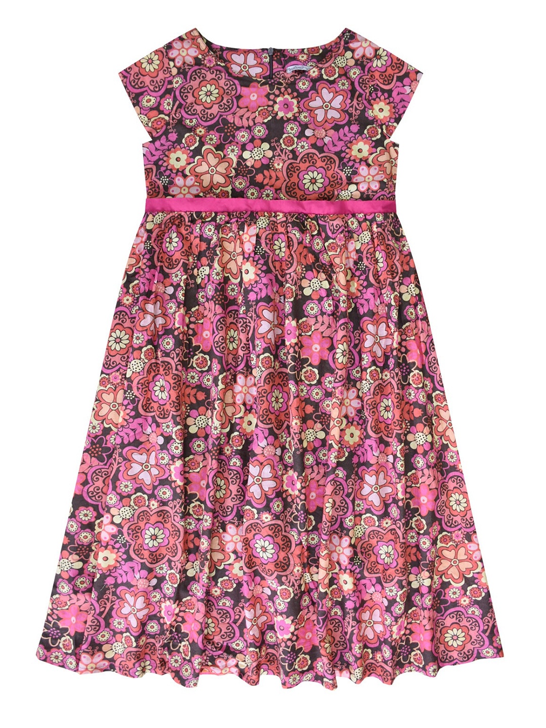 

milou Girls Pink Floral Pure Cotton Maxi Dress