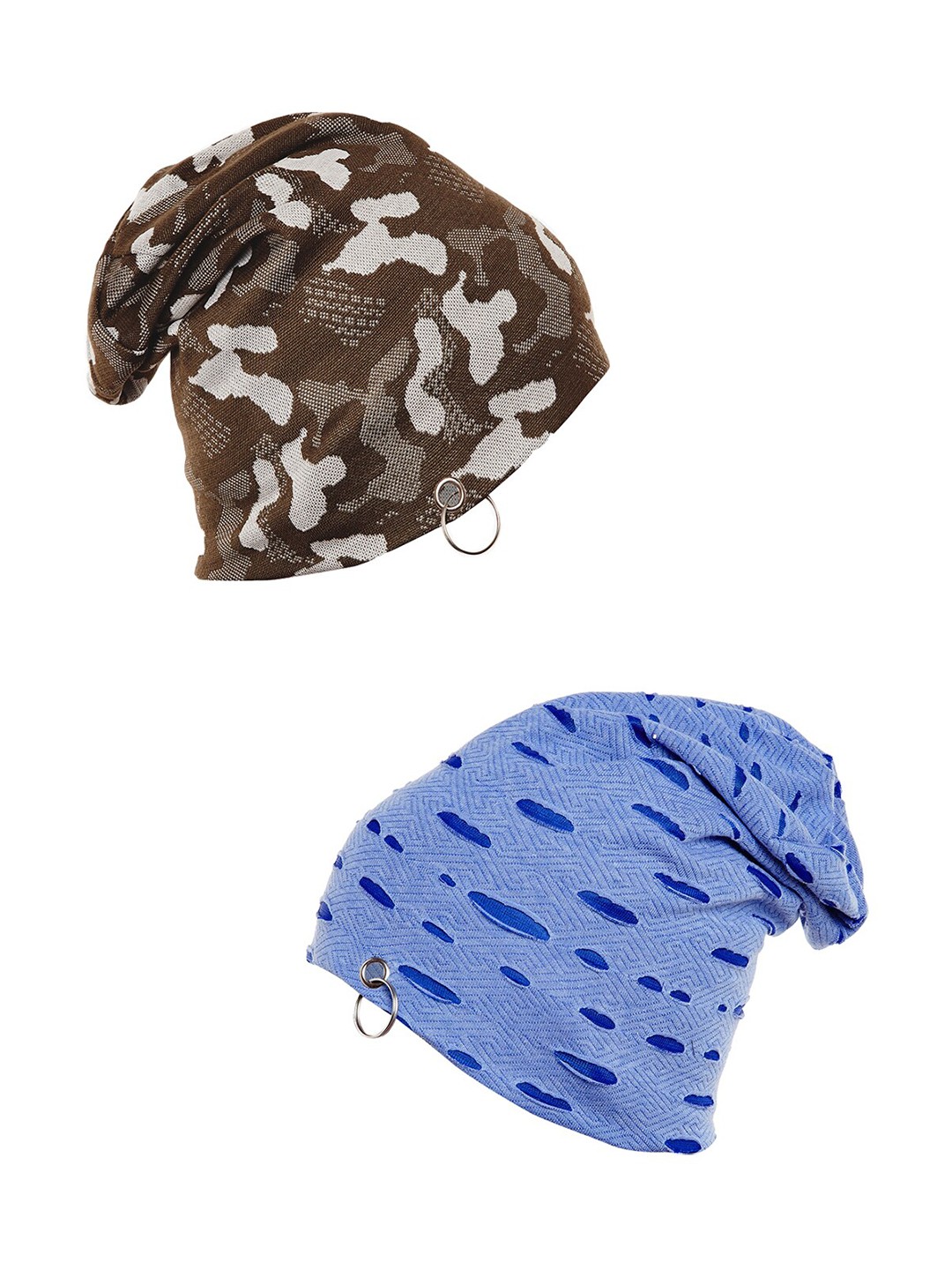 

VIMAL JONNEY Unisex Pack of 2 Printed Beanie, Olive