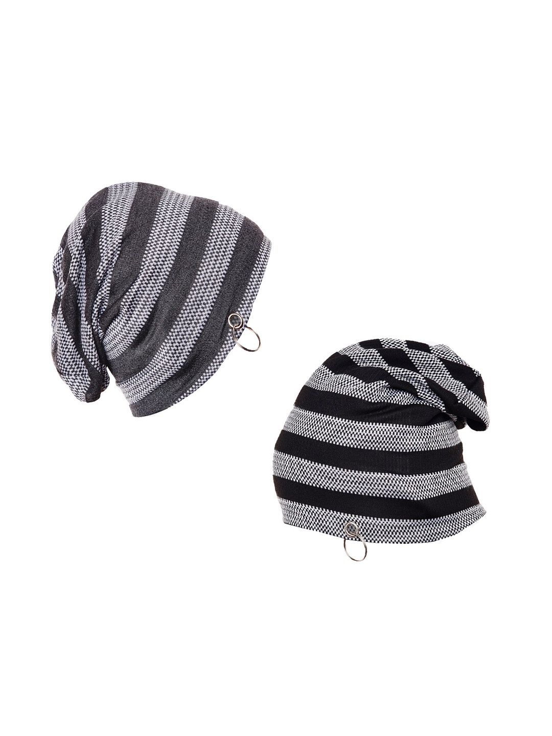 

VIMAL JONNEY Unisex Pack of 2 Printed Beanie, Grey