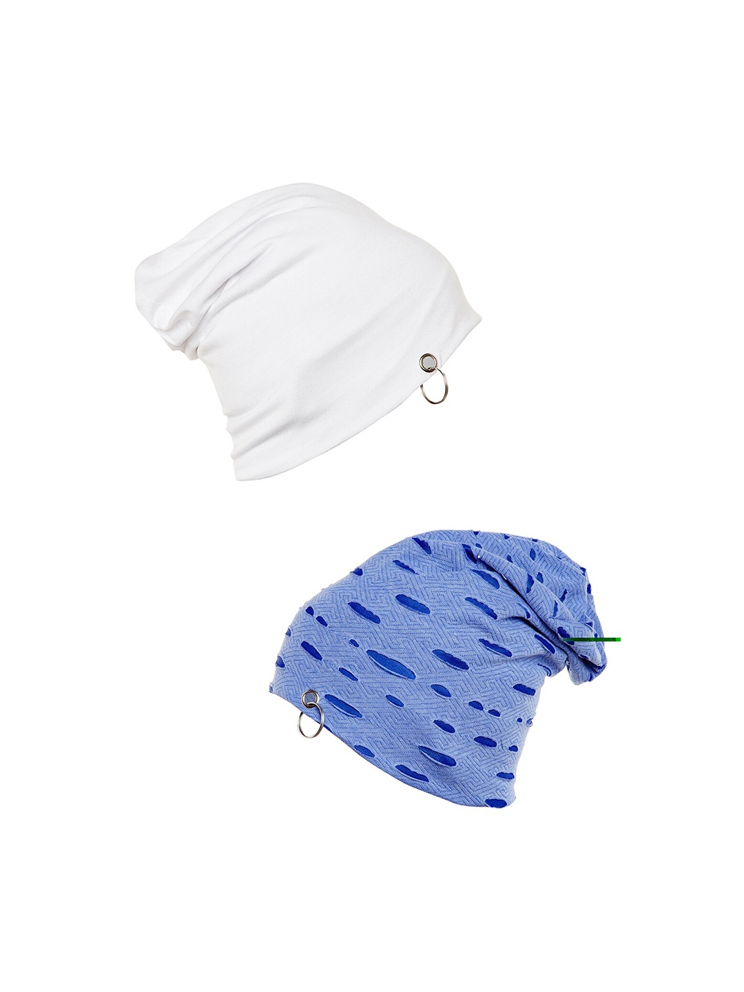 

VIMAL JONNEY Unisex Pack Of 2 Printed Beanies, Blue