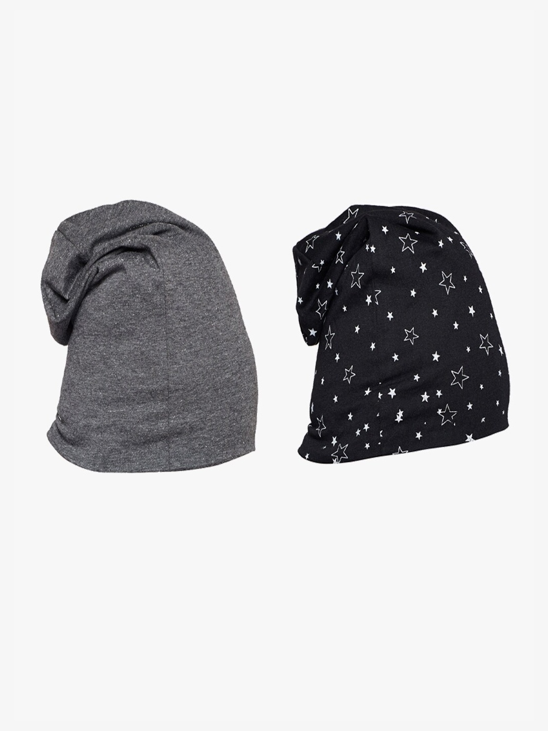 

VIMAL JONNEY Set Of 2 Unisex Black & Grey Printed Beanie