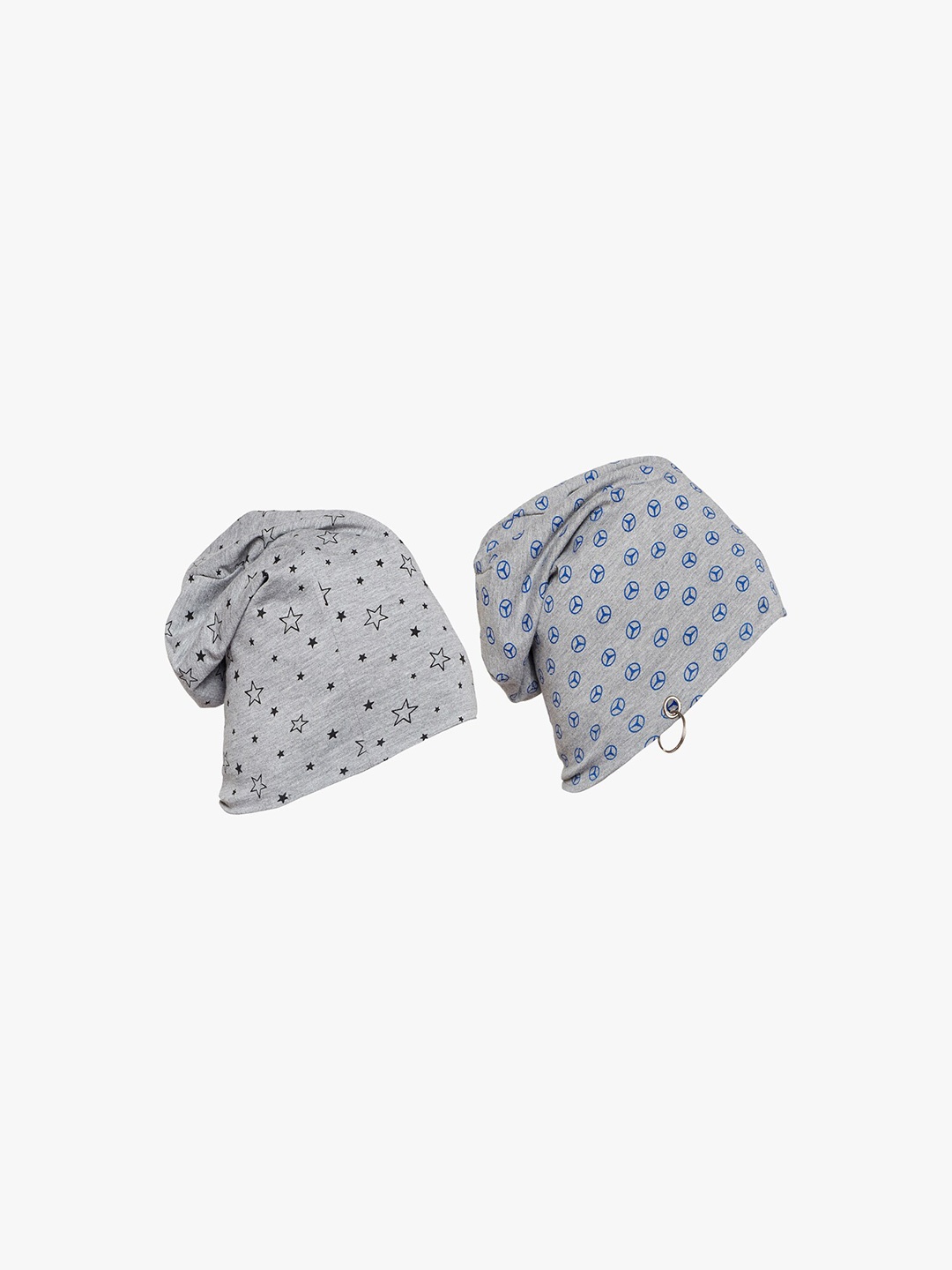 

VIMAL JONNEY Unisex Grey & Blue 2 Printed Beanies