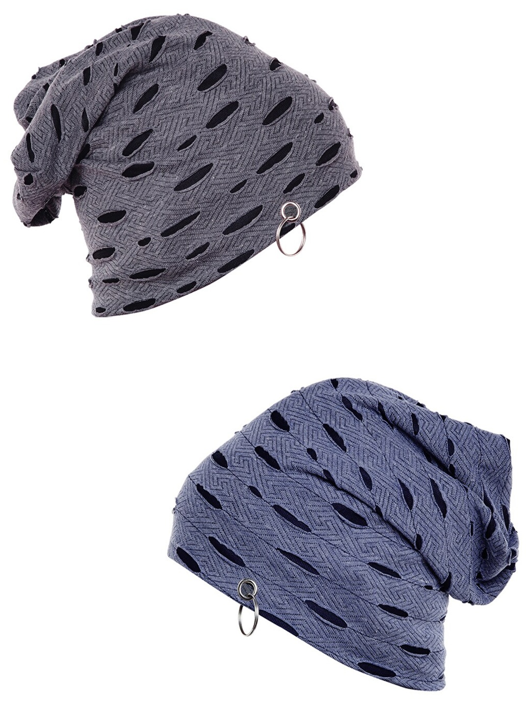 

VIMAL JONNEY Adult Pack of 2 Grey & Blue Beanie