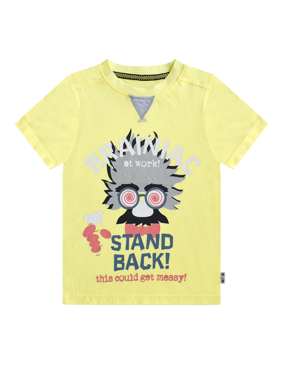 

milou Boys Yellow Printed Pure Cotton Applique T-shirt