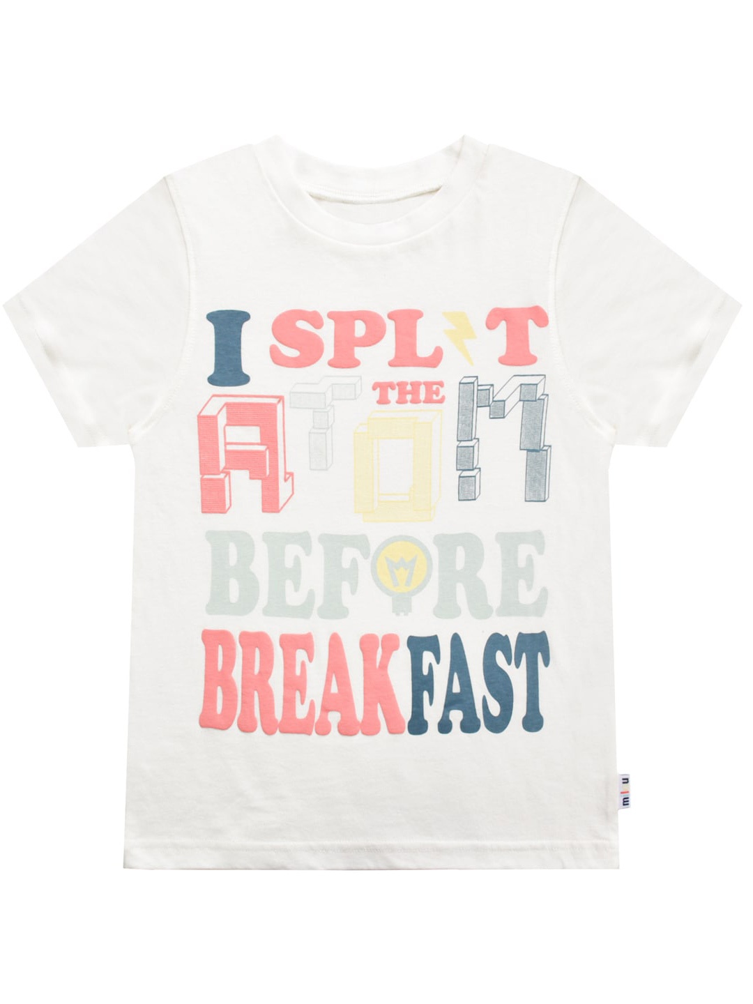 milou Boys Off-White Typography Printed Pure Cotton T-shirt