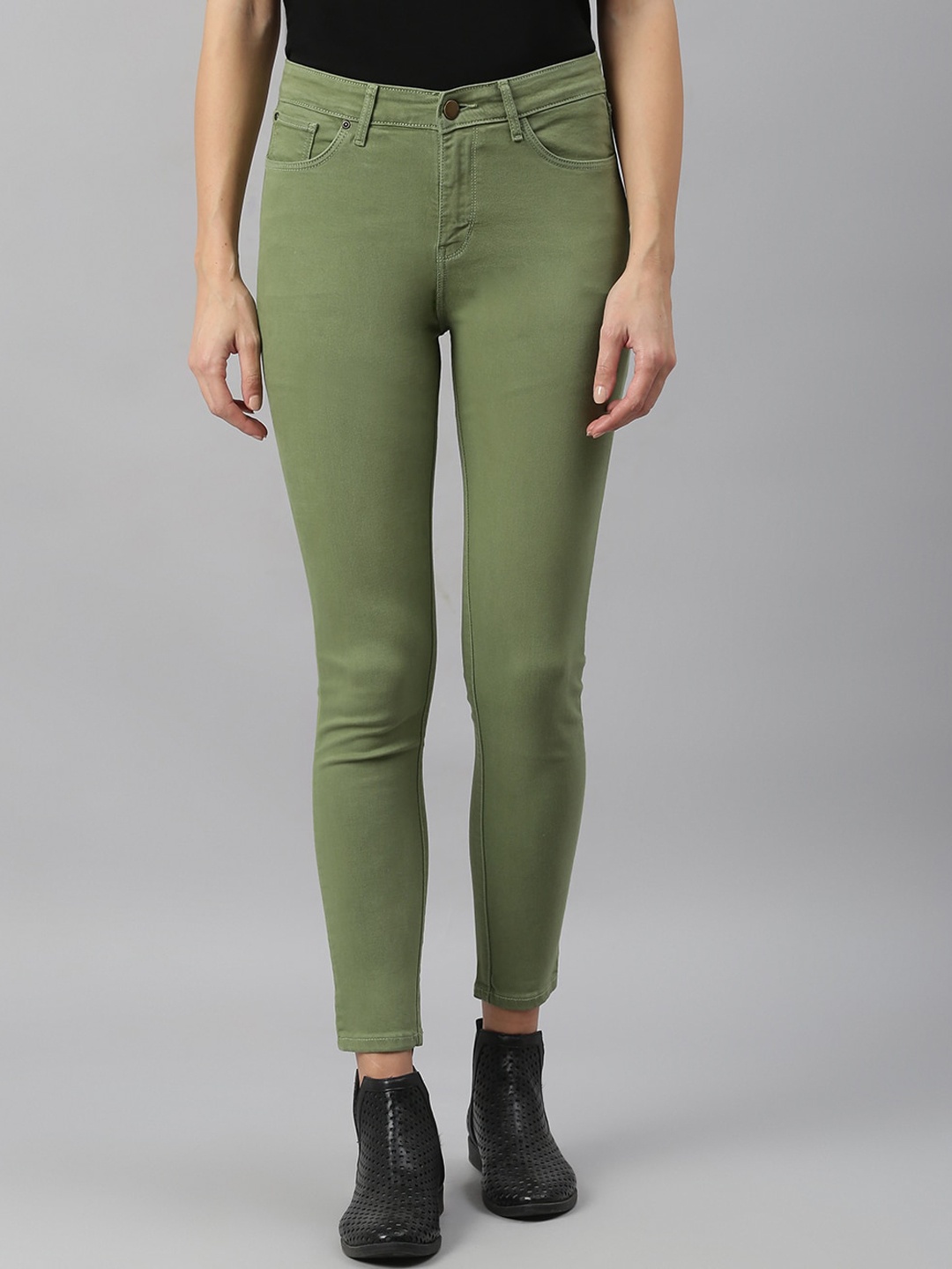 

Xpose Women Khaki Slim Fit High-Rise Stretchable Jeans