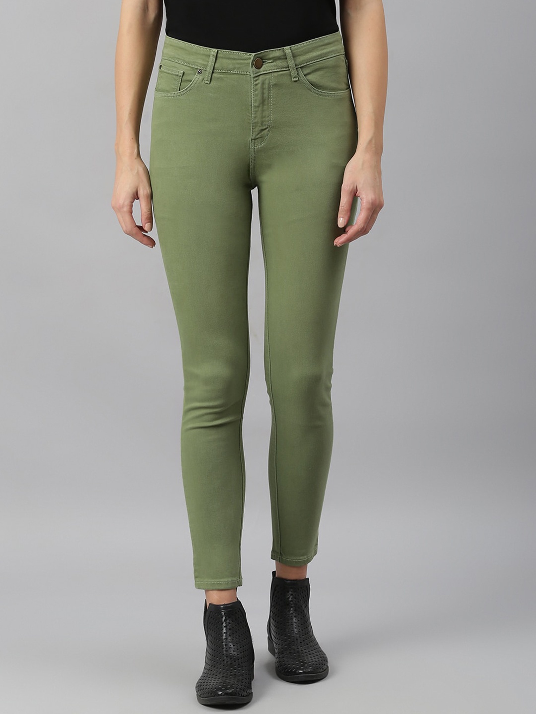 

Xpose Women Khaki Slim Fit High-Rise Stretchable Jeans