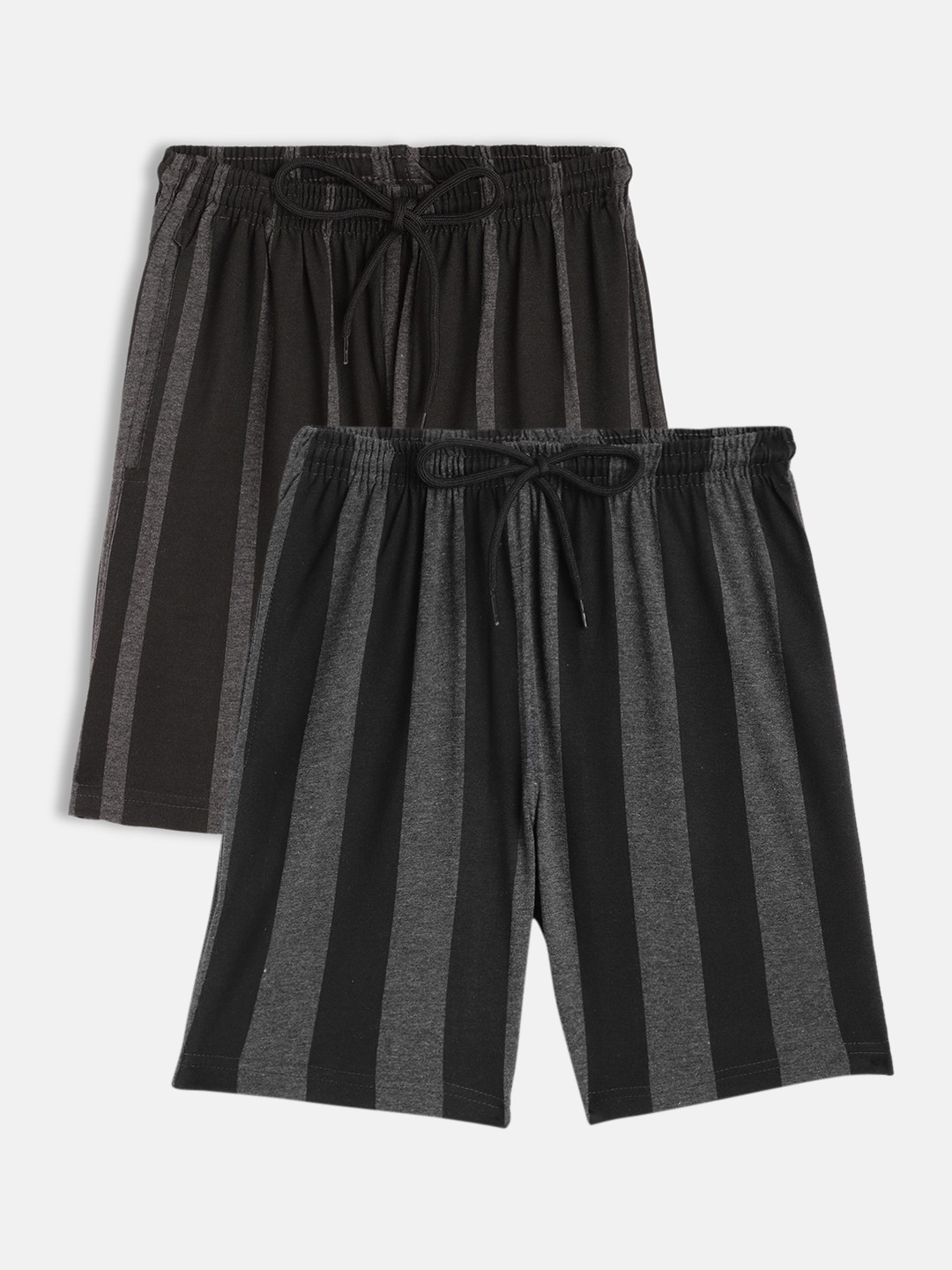 

SEYBIL Girls Set of 2 Charcoal Striped Lounge Shorts