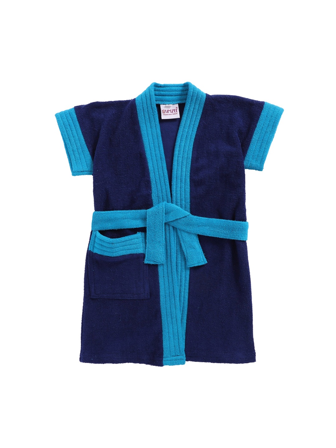 

BUMZEE Boys Navy Blue Solid Terry Cotton Bath Robe