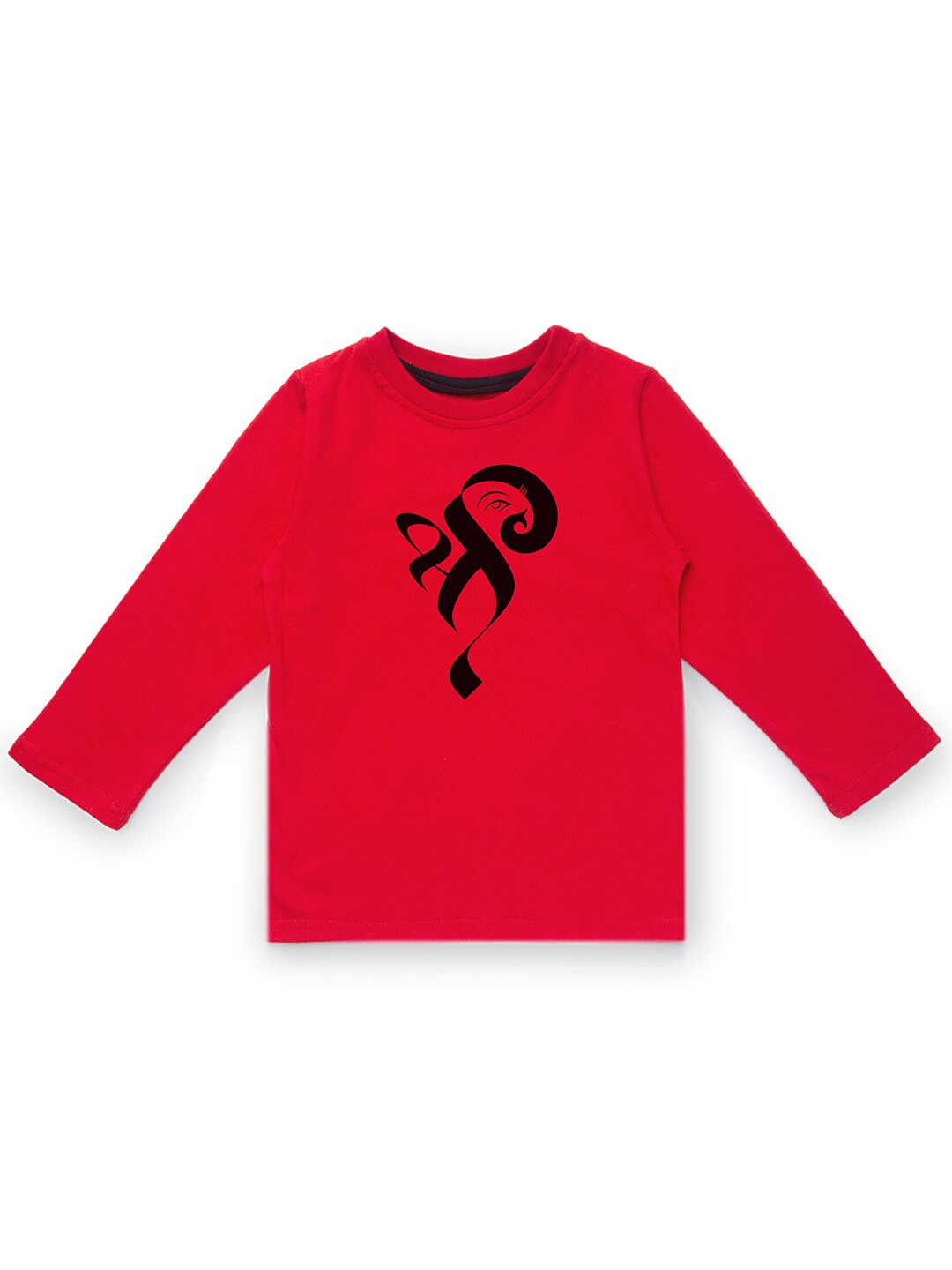 

KAVEE Infant Boys Red Printed Biowashed Round Neck Pure Cotton T-shirt