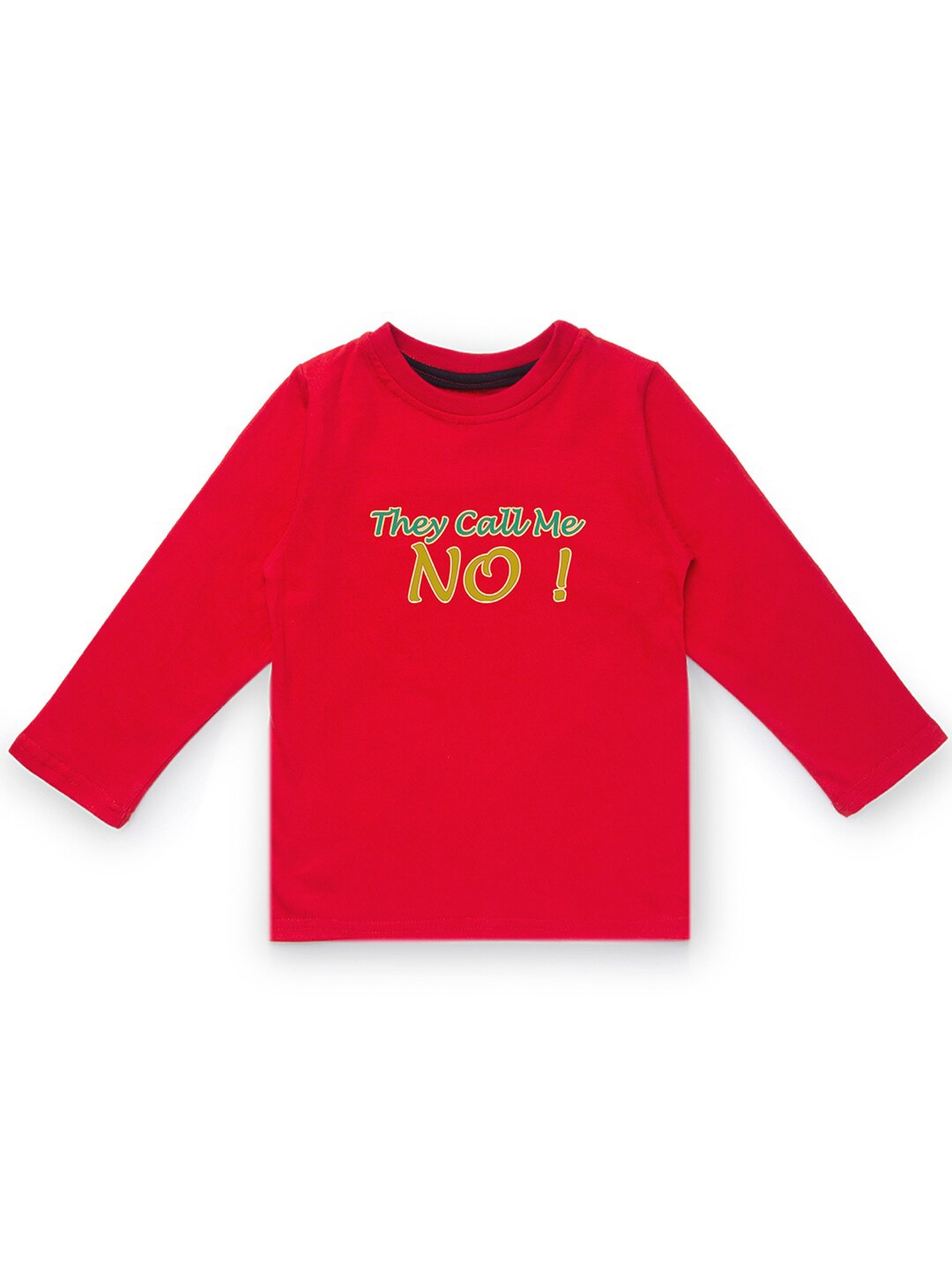 

KAVEE Infant Boys Red Typography Printed Biowashed Round Neck Pure Cotton T-shirt