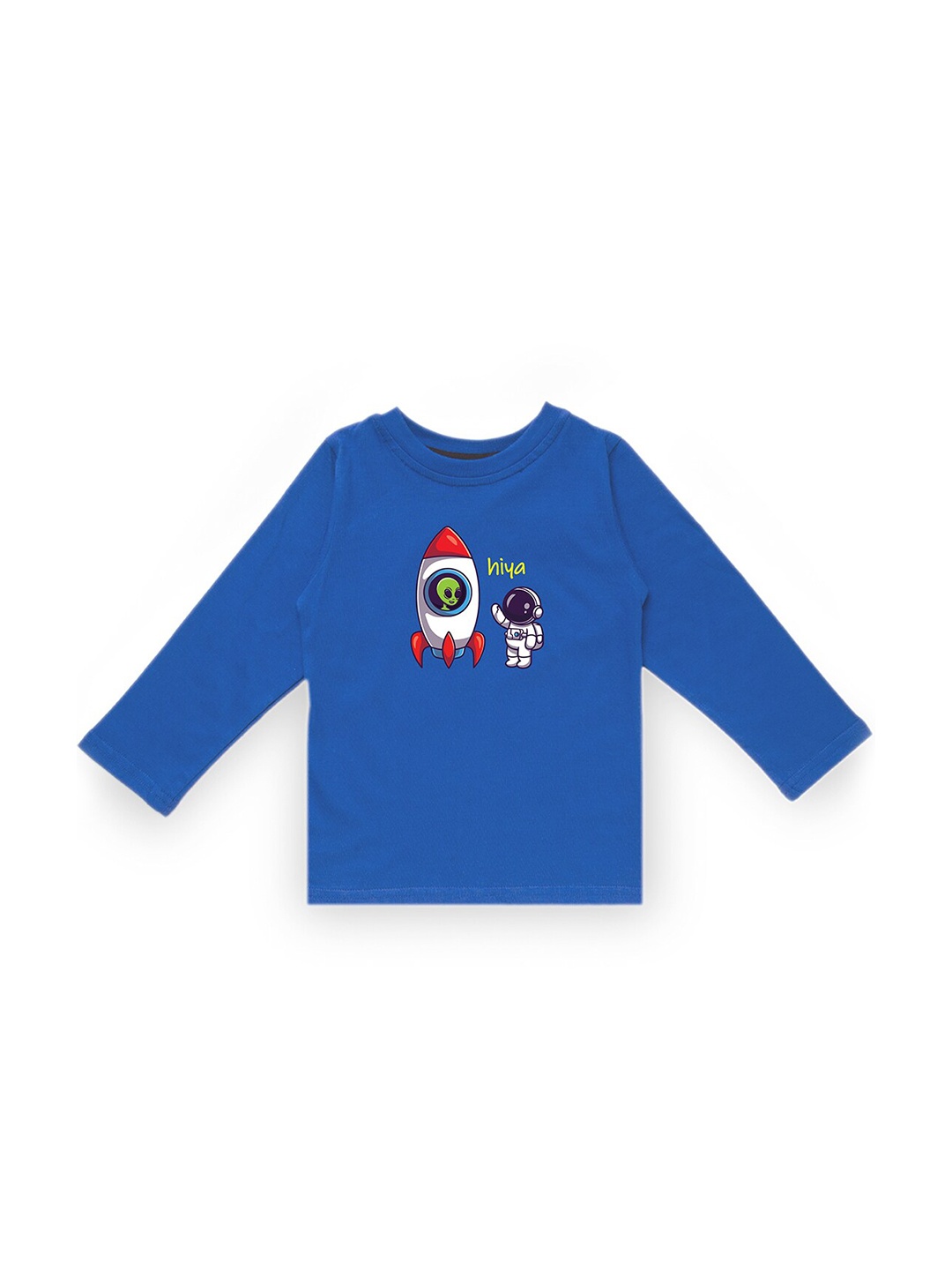 

KAVEE Infant Boys Blue Typography Printed Biowashed Round Neck Pure Cotton T-shirt