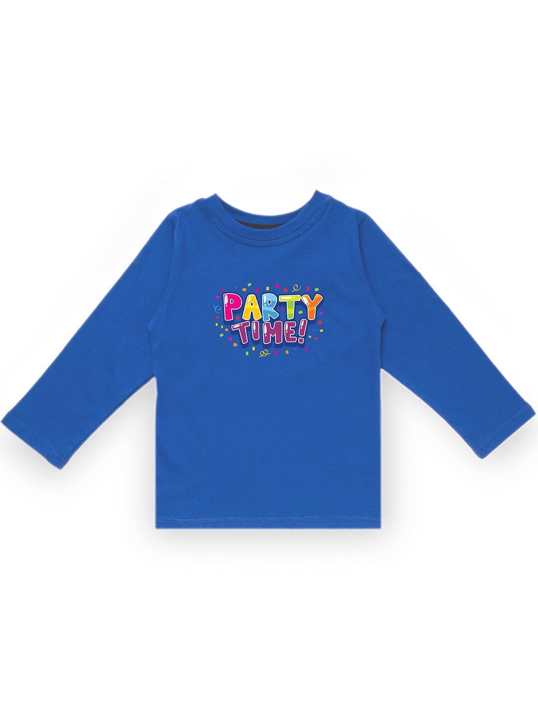 

KAVEE Infant Boys Blue Typography Printed Biowashed Round Neck Pure Cotton T-shirt