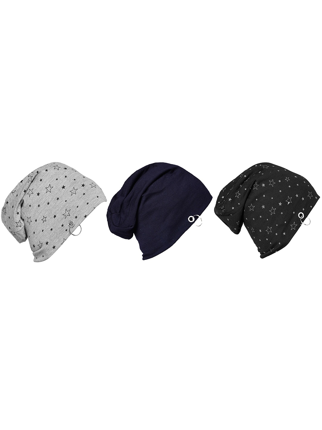 

VIMAL JONNEY Unisex Pack of 3 Black & Grey Beanie