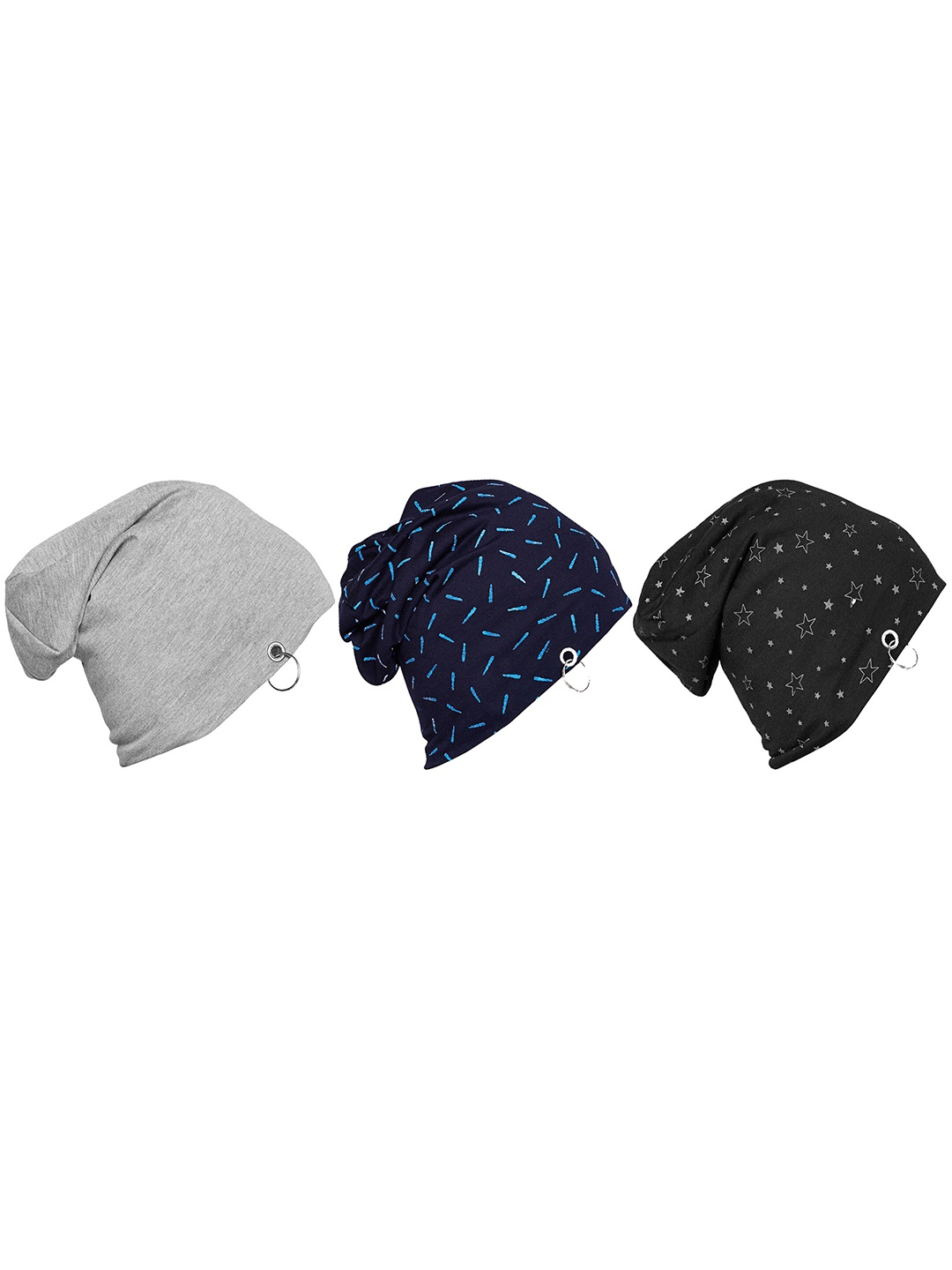 

MACK JONNEY Unisex Pack of 3 Beanie, Black