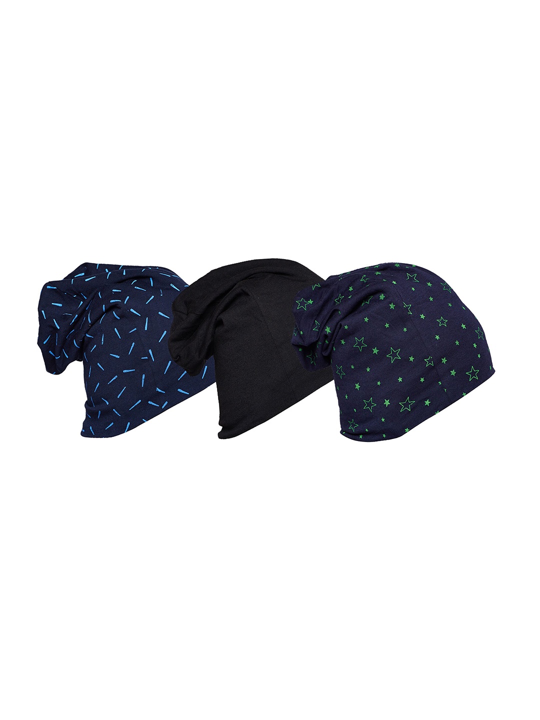 

VIMAL JONNEY Black & Green Printed 3 Beanie